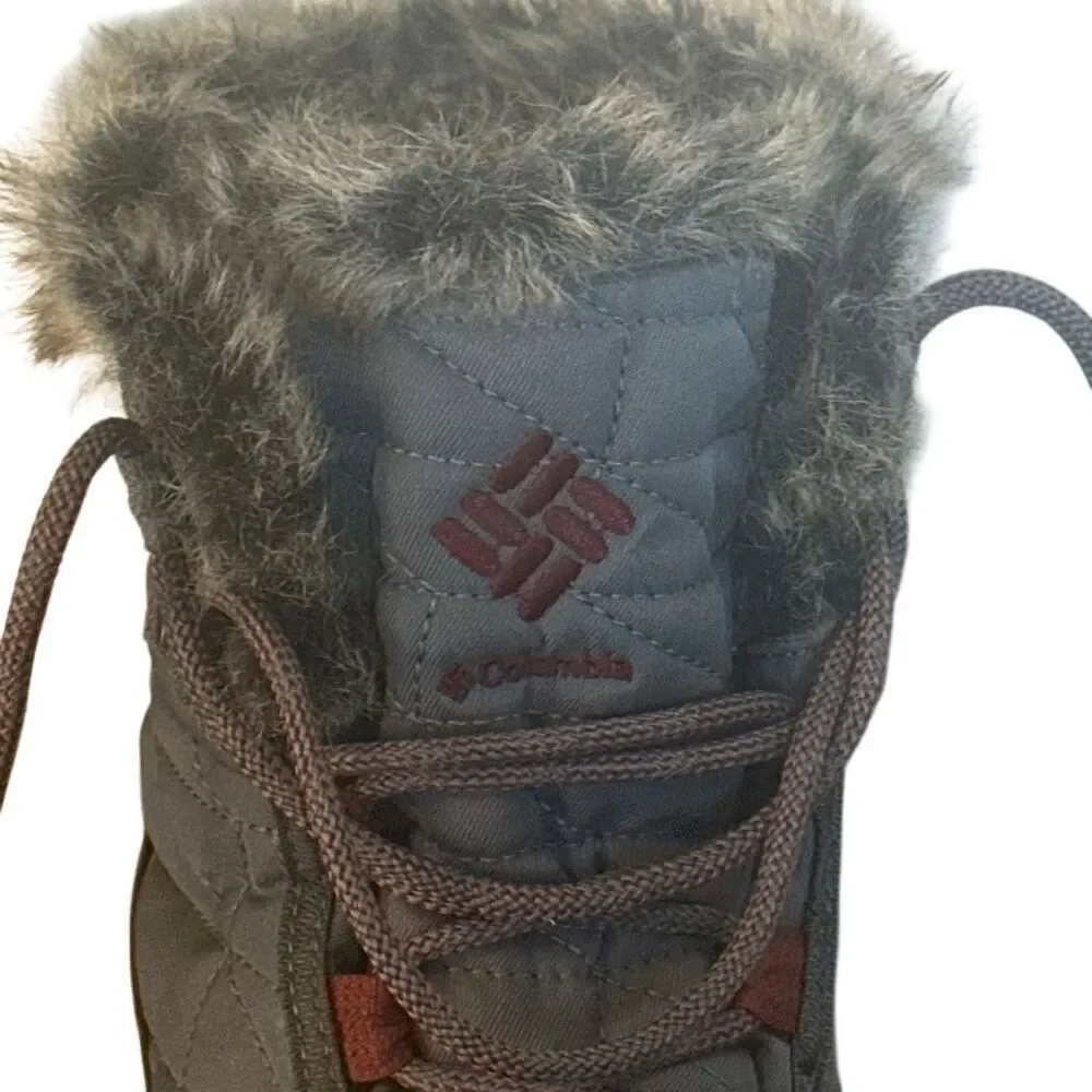 Columbia Minx Shortie 3 Insulated Waterproof Grey Quilted Winter Boots 7.5